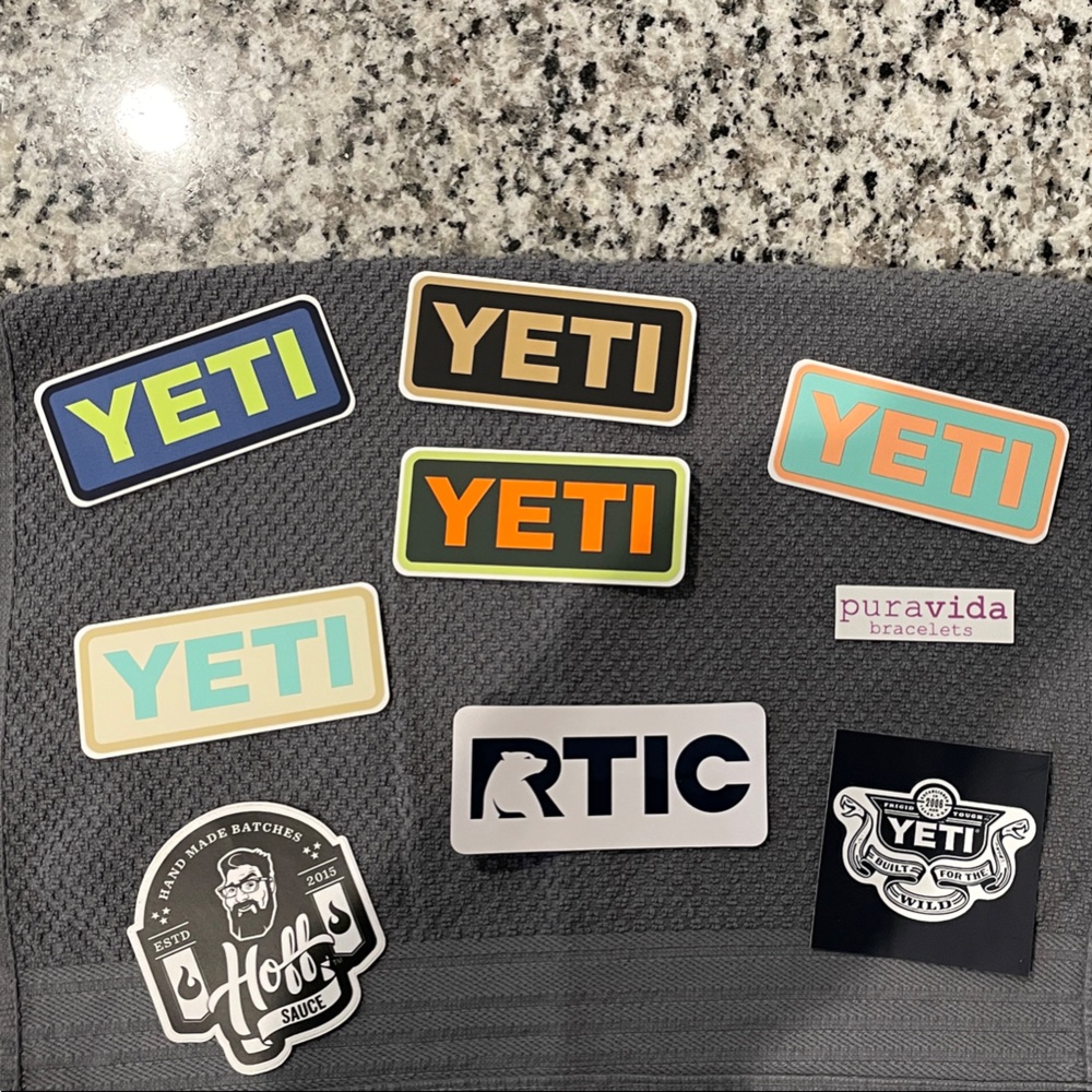 Yeti Sticker Set - Blue, Orange, Green, Black